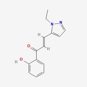 molecular formula C14H14N2O2 B10918742 (2E)-3-(1-ethyl-1H-pyrazol-5-yl)-1-(2-hydroxyphenyl)prop-2-en-1-one 