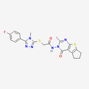 2-{[5-(4-Fluorophenyl)-4-methyl-4H-1,2,4-triazol-3-YL]sulfanyl}-N~1~-[2-methyl-4-oxo-6,7-dihydro-4H-cyclopenta[4,5]thieno[2,3-D]pyrimidin-3(5H)-YL]acetamide