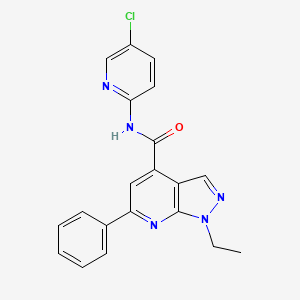 molecular formula C20H16ClN5O B10918770 N-(5-chloropyridin-2-yl)-1-ethyl-6-phenyl-1H-pyrazolo[3,4-b]pyridine-4-carboxamide 