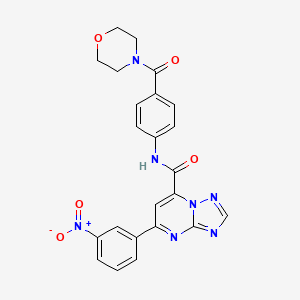 molecular formula C23H19N7O5 B10918779 N-[4-(morpholin-4-ylcarbonyl)phenyl]-5-(3-nitrophenyl)[1,2,4]triazolo[1,5-a]pyrimidine-7-carboxamide 