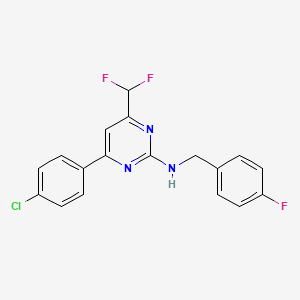 4-(4-chlorophenyl)-6-(difluoromethyl)-N-(4-fluorobenzyl)pyrimidin-2-amine