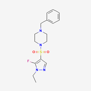 molecular formula C16H21FN4O2S B10918824 1-Benzyl-4-((1-ethyl-5-fluoro-1H-pyrazol-4-yl)sulfonyl)piperazine 