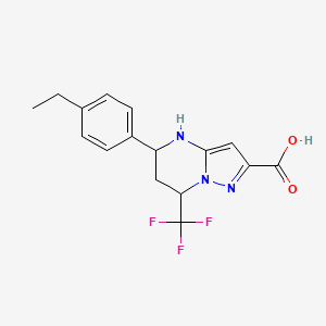 5-(4-Ethylphenyl)-7-(trifluoromethyl)-4,5,6,7-tetrahydropyrazolo[1,5-a]pyrimidine-2-carboxylic acid