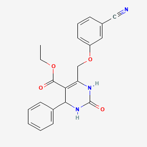 Ethyl 6-[(3-cyanophenoxy)methyl]-2-oxo-4-phenyl-1,2,3,4-tetrahydropyrimidine-5-carboxylate