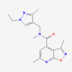 molecular formula C17H21N5O2 B10918926 N-[(1-ethyl-3-methyl-1H-pyrazol-4-yl)methyl]-N,3,6-trimethyl[1,2]oxazolo[5,4-b]pyridine-4-carboxamide 