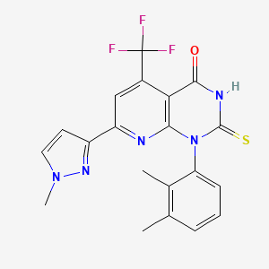 1-(2,3-dimethylphenyl)-7-(1-methyl-1H-pyrazol-3-yl)-2-sulfanyl-5-(trifluoromethyl)pyrido[2,3-d]pyrimidin-4(1H)-one