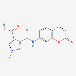 1-methyl-3-[(4-methyl-2-oxo-2H-chromen-7-yl)carbamoyl]-1H-pyrazole-4-carboxylic acid