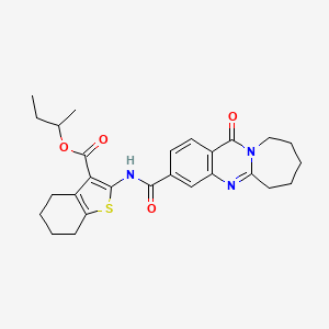 Butan-2-yl 2-{[(12-oxo-6,7,8,9,10,12-hexahydroazepino[2,1-b]quinazolin-3-yl)carbonyl]amino}-4,5,6,7-tetrahydro-1-benzothiophene-3-carboxylate