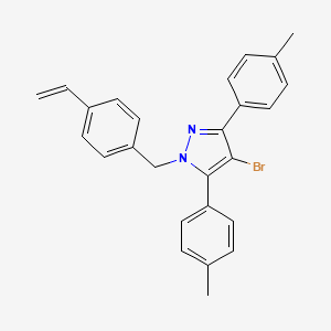 4-bromo-1-(4-ethenylbenzyl)-3,5-bis(4-methylphenyl)-1H-pyrazole