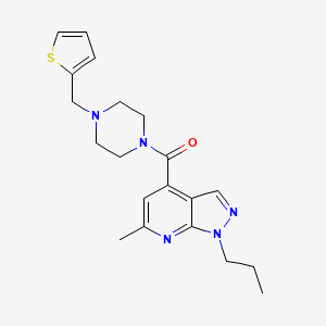 (6-methyl-1-propyl-1H-pyrazolo[3,4-b]pyridin-4-yl)[4-(thiophen-2-ylmethyl)piperazin-1-yl]methanone