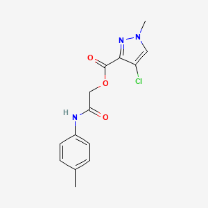 molecular formula C14H14ClN3O3 B10918959 4-Chloro-1-methyl-1H-pyrazole-3-carboxylic acid p-tolylcarbamoyl-methyl ester 