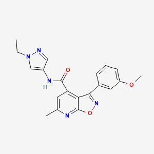 molecular formula C20H19N5O3 B10918970 N-(1-ethyl-1H-pyrazol-4-yl)-3-(3-methoxyphenyl)-6-methyl[1,2]oxazolo[5,4-b]pyridine-4-carboxamide 