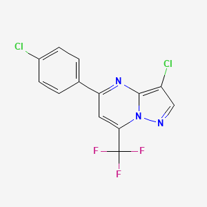 molecular formula C13H6Cl2F3N3 B10918992 3-Chloro-5-(4-chlorophenyl)-7-(trifluoromethyl)pyrazolo[1,5-a]pyrimidine 