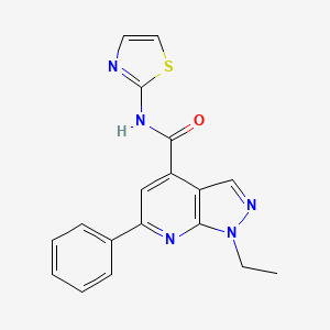 1-ethyl-6-phenyl-N-(1,3-thiazol-2-yl)-1H-pyrazolo[3,4-b]pyridine-4-carboxamide