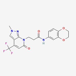 N-(2,3-dihydro-1,4-benzodioxin-6-yl)-3-[2-methyl-6-oxo-4-(trifluoromethyl)-2,6-dihydro-7H-pyrazolo[3,4-b]pyridin-7-yl]propanamide