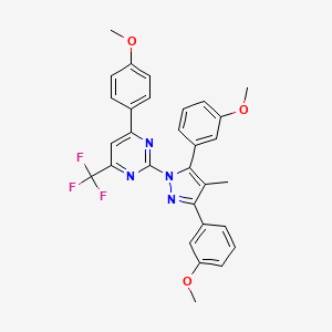 2-[3,5-bis(3-methoxyphenyl)-4-methyl-1H-pyrazol-1-yl]-4-(4-methoxyphenyl)-6-(trifluoromethyl)pyrimidine