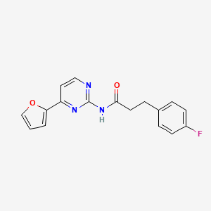 3-(4-fluorophenyl)-N-[4-(furan-2-yl)pyrimidin-2-yl]propanamide