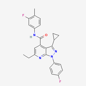 3-cyclopropyl-6-ethyl-N-(3-fluoro-4-methylphenyl)-1-(4-fluorophenyl)-1H-pyrazolo[3,4-b]pyridine-4-carboxamide