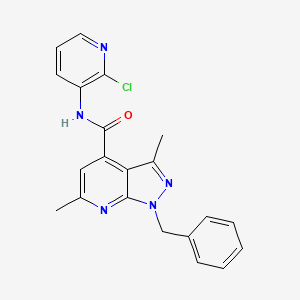 1-benzyl-N-(2-chloropyridin-3-yl)-3,6-dimethyl-1H-pyrazolo[3,4-b]pyridine-4-carboxamide