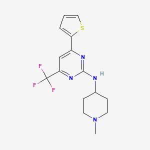 N-(1-methylpiperidin-4-yl)-4-(thiophen-2-yl)-6-(trifluoromethyl)pyrimidin-2-amine