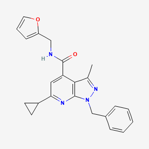 1-benzyl-6-cyclopropyl-N-(furan-2-ylmethyl)-3-methyl-1H-pyrazolo[3,4-b]pyridine-4-carboxamide