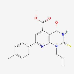 Methyl 7-(4-methylphenyl)-4-oxo-1-(prop-2-en-1-yl)-2-sulfanyl-1,4-dihydropyrido[2,3-d]pyrimidine-5-carboxylate