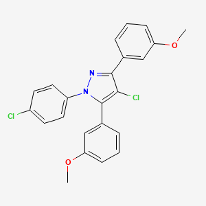 4-chloro-1-(4-chlorophenyl)-3,5-bis(3-methoxyphenyl)-1H-pyrazole