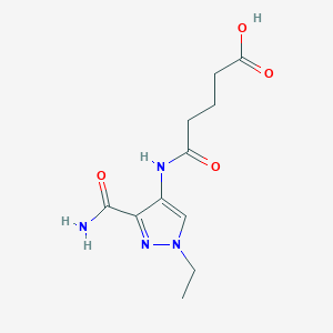 molecular formula C11H16N4O4 B10919135 5-[(3-carbamoyl-1-ethyl-1H-pyrazol-4-yl)amino]-5-oxopentanoic acid 