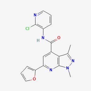 N-(2-chloropyridin-3-yl)-6-(furan-2-yl)-1,3-dimethyl-1H-pyrazolo[3,4-b]pyridine-4-carboxamide