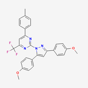 2-[3,5-bis(4-methoxyphenyl)-1H-pyrazol-1-yl]-4-(4-methylphenyl)-6-(trifluoromethyl)pyrimidine