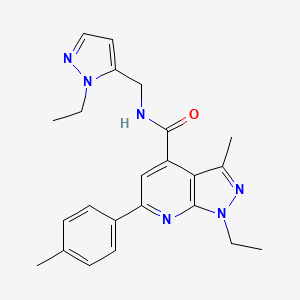 1-ethyl-N-[(1-ethyl-1H-pyrazol-5-yl)methyl]-3-methyl-6-(4-methylphenyl)-1H-pyrazolo[3,4-b]pyridine-4-carboxamide