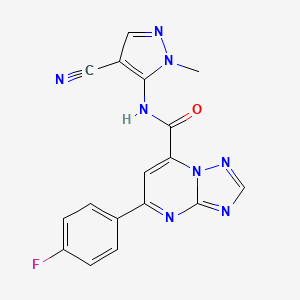 N-(4-cyano-1-methyl-1H-pyrazol-5-yl)-5-(4-fluorophenyl)[1,2,4]triazolo[1,5-a]pyrimidine-7-carboxamide