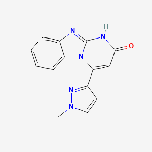 molecular formula C14H11N5O B10919217 4-(1-methyl-1H-pyrazol-3-yl)pyrimido[1,2-a]benzimidazol-2(1H)-one 