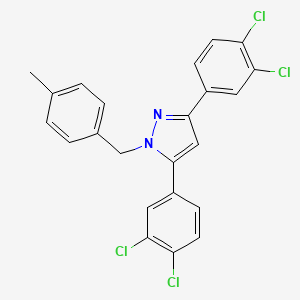 molecular formula C23H16Cl4N2 B10919219 3,5-bis(3,4-dichlorophenyl)-1-(4-methylbenzyl)-1H-pyrazole 