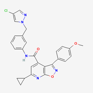 N-{3-[(4-chloro-1H-pyrazol-1-yl)methyl]phenyl}-6-cyclopropyl-3-(4-methoxyphenyl)[1,2]oxazolo[5,4-b]pyridine-4-carboxamide