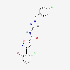 N-[1-(4-chlorobenzyl)-1H-pyrazol-3-yl]-3-(2-chloro-6-fluorophenyl)-4,5-dihydro-1,2-oxazole-5-carboxamide