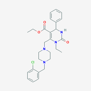 Ethyl 6-{[4-(2-chlorobenzyl)piperazin-1-yl]methyl}-1-ethyl-2-oxo-4-phenyl-1,2,3,4-tetrahydropyrimidine-5-carboxylate