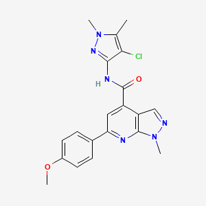 N-(4-chloro-1,5-dimethyl-1H-pyrazol-3-yl)-6-(4-methoxyphenyl)-1-methyl-1H-pyrazolo[3,4-b]pyridine-4-carboxamide