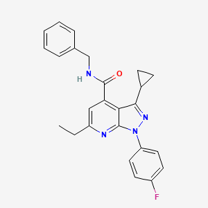 N-benzyl-3-cyclopropyl-6-ethyl-1-(4-fluorophenyl)-1H-pyrazolo[3,4-b]pyridine-4-carboxamide