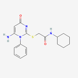 molecular formula C18H22N4O2S B10919277 2-(6-Amino-4-oxo-1-phenyl-1,4-dihydro-pyrimidin-2-ylsulfanyl)-N-cyclohexyl-acetamide 