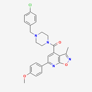 molecular formula C26H25ClN4O3 B10919279 [4-(4-Chlorobenzyl)piperazin-1-yl][6-(4-methoxyphenyl)-3-methyl[1,2]oxazolo[5,4-b]pyridin-4-yl]methanone 