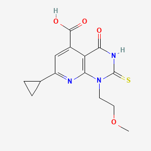 7-Cyclopropyl-1-(2-methoxyethyl)-4-oxo-2-sulfanyl-1,4-dihydropyrido[2,3-d]pyrimidine-5-carboxylic acid