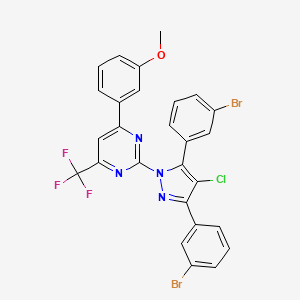 2-[3,5-bis(3-bromophenyl)-4-chloro-1H-pyrazol-1-yl]-4-(3-methoxyphenyl)-6-(trifluoromethyl)pyrimidine