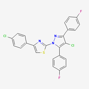 2-[4-chloro-3,5-bis(4-fluorophenyl)-1H-pyrazol-1-yl]-4-(4-chlorophenyl)-1,3-thiazole