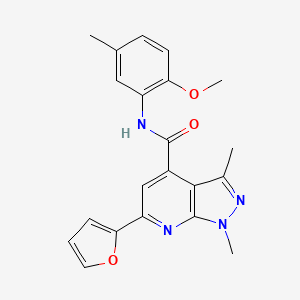 6-(furan-2-yl)-N-(2-methoxy-5-methylphenyl)-1,3-dimethyl-1H-pyrazolo[3,4-b]pyridine-4-carboxamide