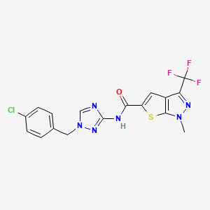 N-[1-(4-chlorobenzyl)-1H-1,2,4-triazol-3-yl]-1-methyl-3-(trifluoromethyl)-1H-thieno[2,3-c]pyrazole-5-carboxamide