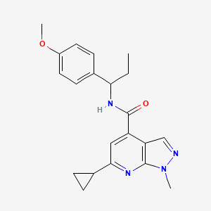 6-cyclopropyl-N-[1-(4-methoxyphenyl)propyl]-1-methyl-1H-pyrazolo[3,4-b]pyridine-4-carboxamide