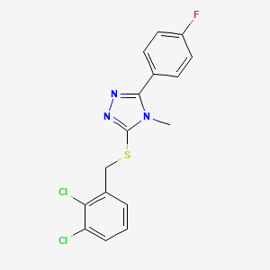 molecular formula C16H12Cl2FN3S B10919373 3-[(2,3-dichlorobenzyl)sulfanyl]-5-(4-fluorophenyl)-4-methyl-4H-1,2,4-triazole 