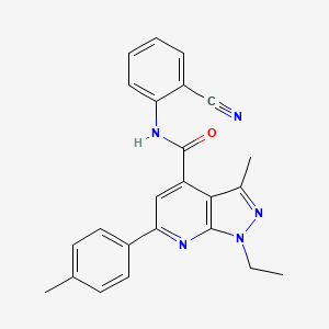 N-(2-cyanophenyl)-1-ethyl-3-methyl-6-(4-methylphenyl)-1H-pyrazolo[3,4-b]pyridine-4-carboxamide