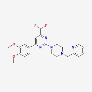 4-(Difluoromethyl)-6-(3,4-dimethoxyphenyl)-2-[4-(pyridin-2-ylmethyl)piperazin-1-yl]pyrimidine